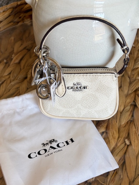Coach Accessories - Coach Mini Nolita Leather bag charm in Chalk